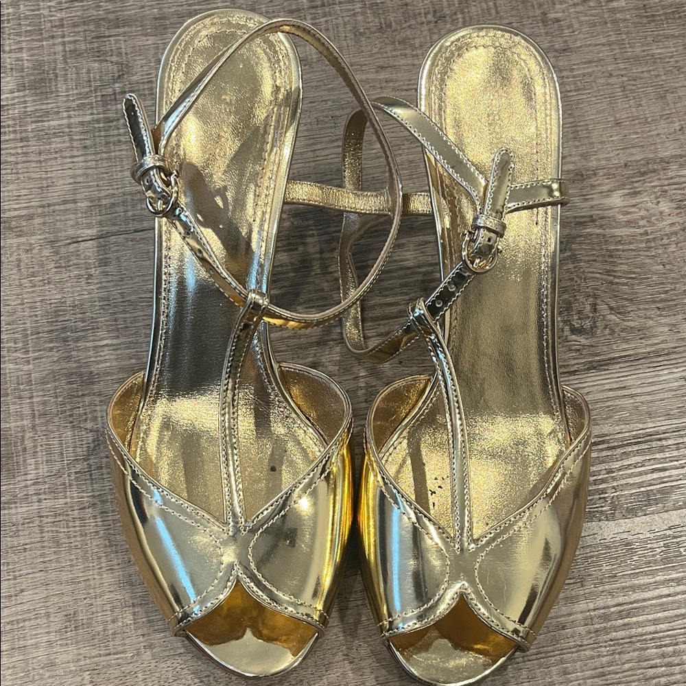 Salvatore Ferragamo Gold Metallic Sandals